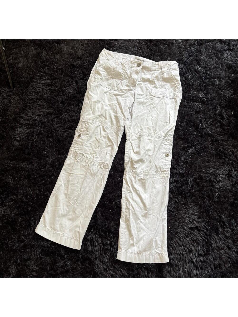 Ann Taylor Petites Signature Fit Pants 8P White Low Rise Straight Leg Casual